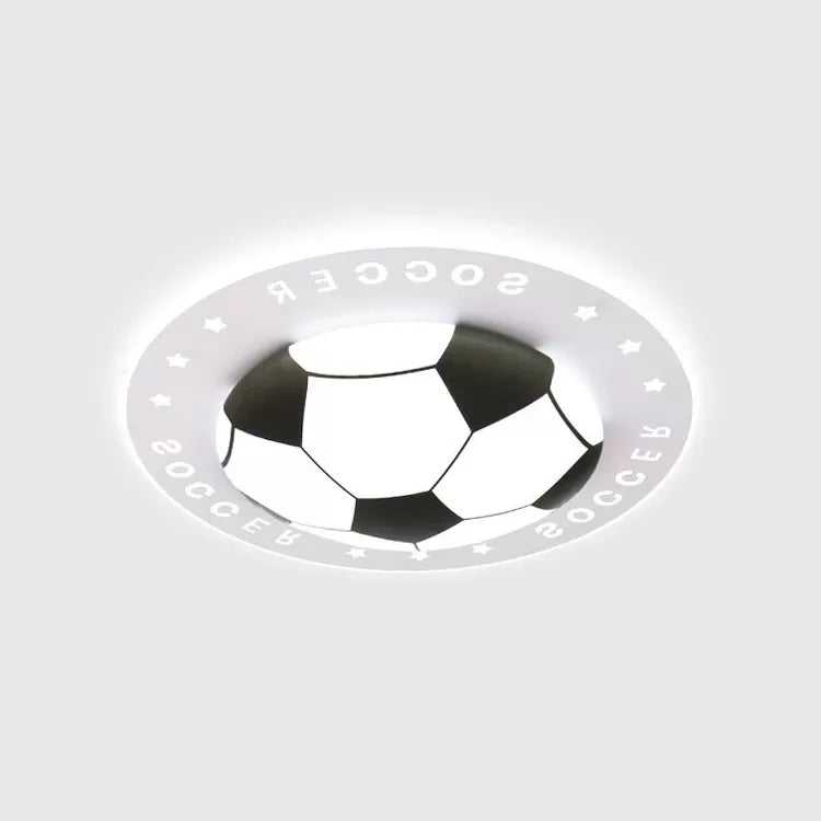 Plafonnier encastré Football : Lampe de chambre sportive pour garçons en noir et blanc