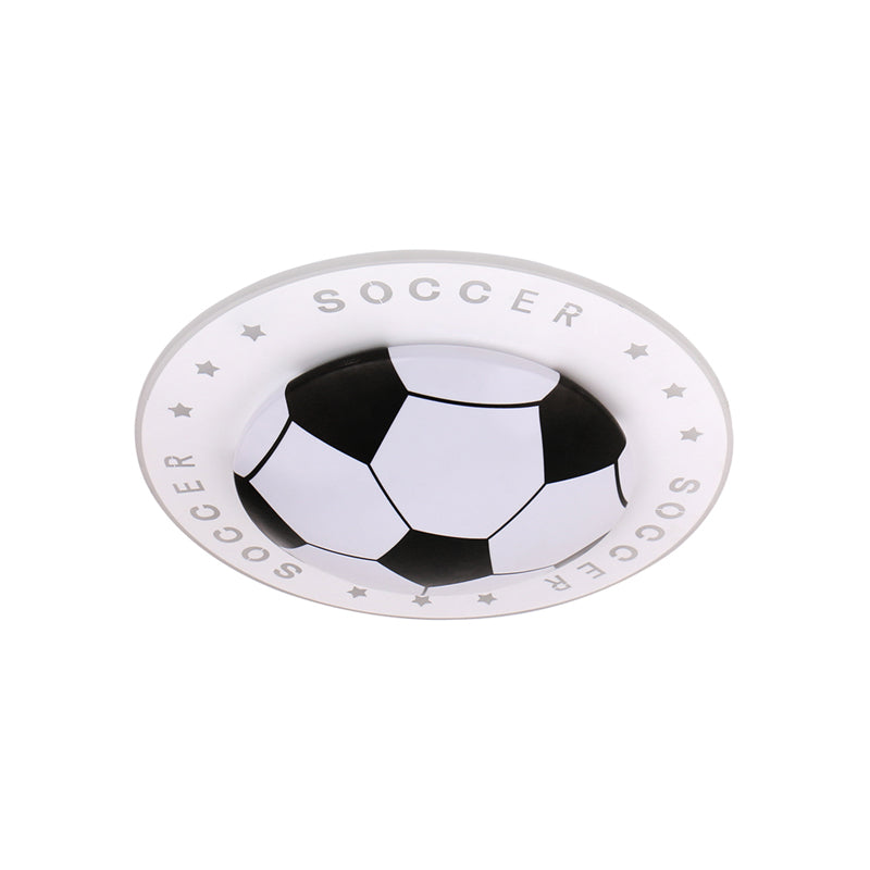 Plafonnier encastré Football : Lampe de chambre sportive pour garçons en noir et blanc