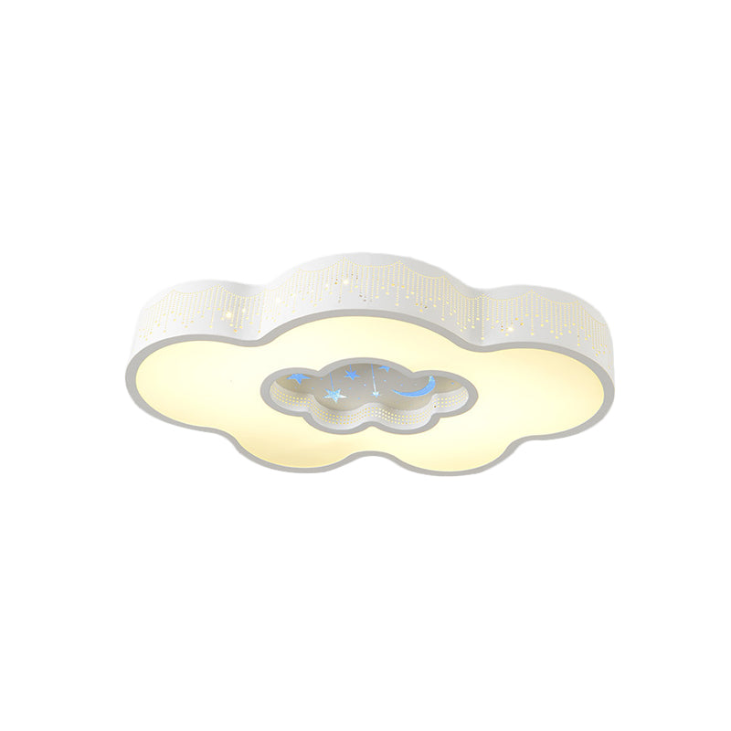 Nordic LED Flush Mount Ceiling Light in Cloud Design - White/Warm Light