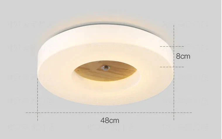 Plafonnier rond en bois massif simple et créatif pour la maison