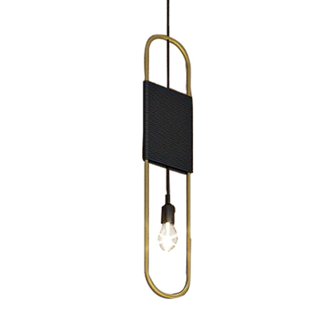 Vintage Style Metal Frame Pendant Light with Oval Black Shade - Perfect Kitchen Fixture