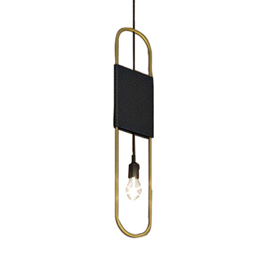 Vintage Style Metal Frame Pendant Light with Oval Black Shade - Perfect Kitchen Fixture