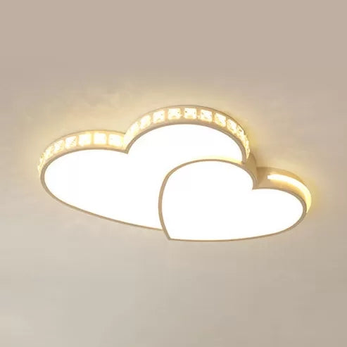 Modern Crystal Acrylic LED Ceiling Light in White for Child Bedroom