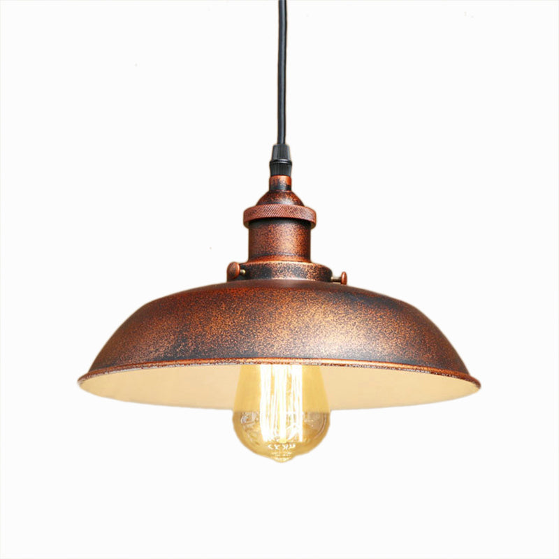 Plafonnier suspendu de style grange rustique antique - Lampe suspendue à cordon réglable avec finition en fer forgé
