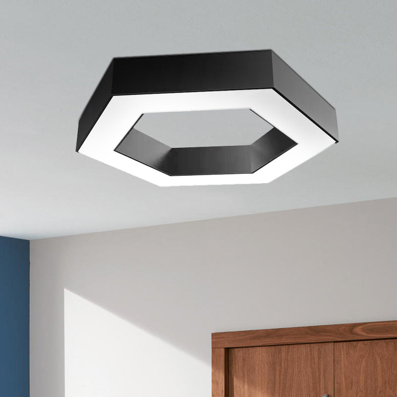 Honeycomb Flush Mount Modern Metal LED Light - Office Lighting in White/Warm Glow
