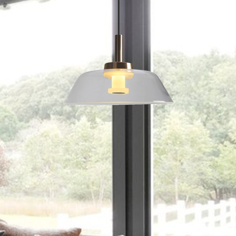 Modern Led Glass Pendant Light In Polished Chrome For Dining Room