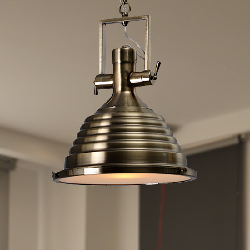 Industrial Metallic Cone Pendant Lamp - Bronze/Rust/Chrome Finish 14/16 Width Bronze / 14