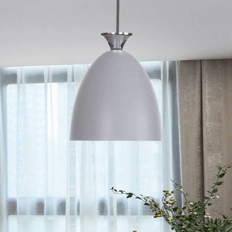 Blue/Gray Macaron Metallic Bedside Pendant Lamp With Adjustable Cord