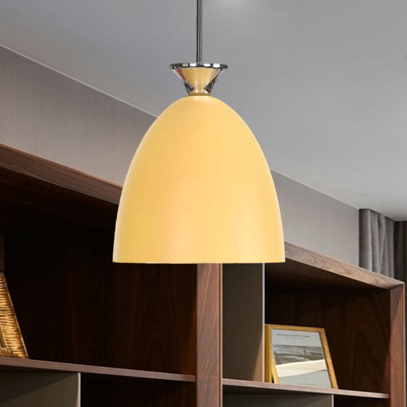 Blue/Gray Macaron Metallic Bedside Pendant Lamp With Adjustable Cord