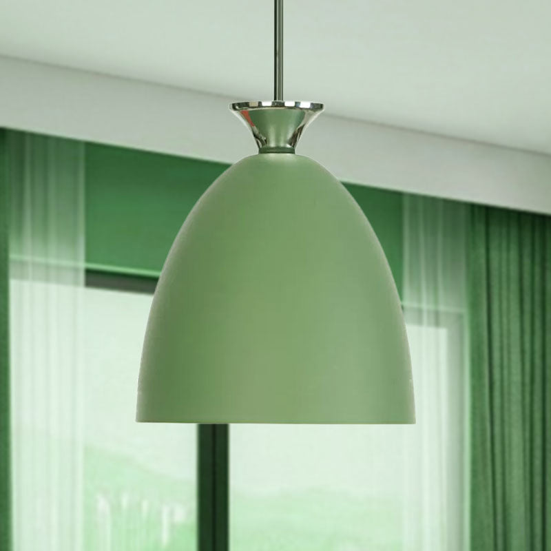 Macaron Metallic Pendant Lamp - Blue/Gray with Adjustable Cord for Bedside or Ceiling Lighting