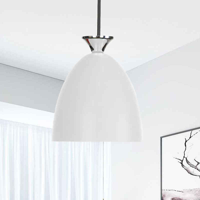 Macaron Metallic Pendant Lamp - Blue/Gray with Adjustable Cord for Bedside or Ceiling Lighting