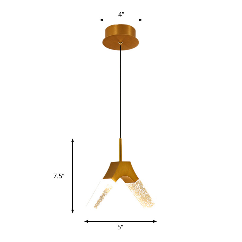 Minimalist Crystal Glass LED Gold Pendant Light - Orb/Teardrop/Arc Shape
