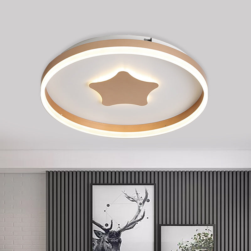 Plafonnier LED minimaliste en acrylique en forme d'étoile, blanc, pour chambre à coucher - 16"/19,5" de diamètre