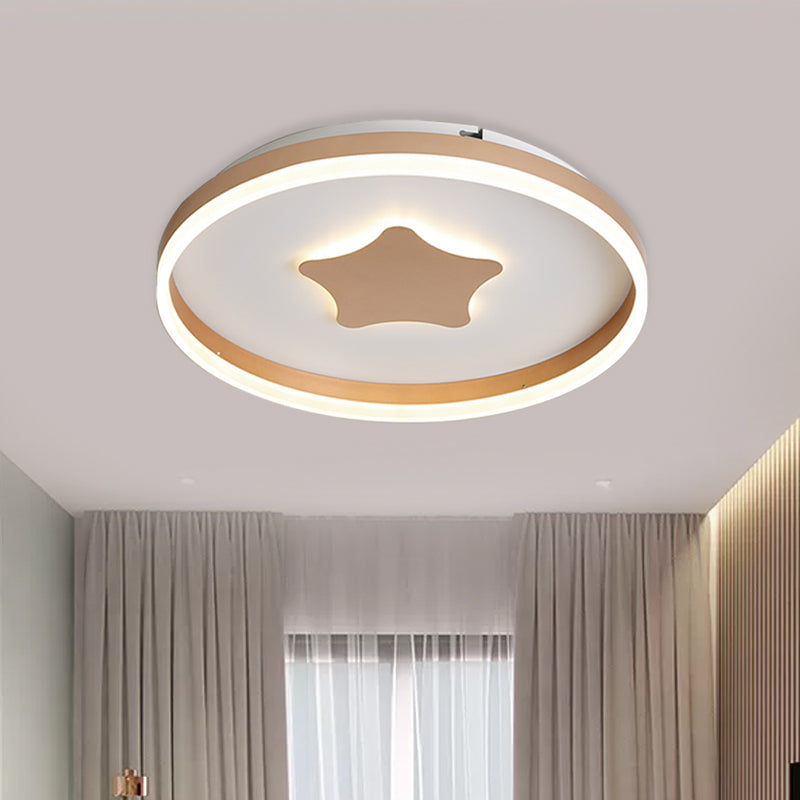 Plafonnier LED minimaliste en acrylique en forme d'étoile, blanc, pour chambre à coucher - 16"/19,5" de diamètre