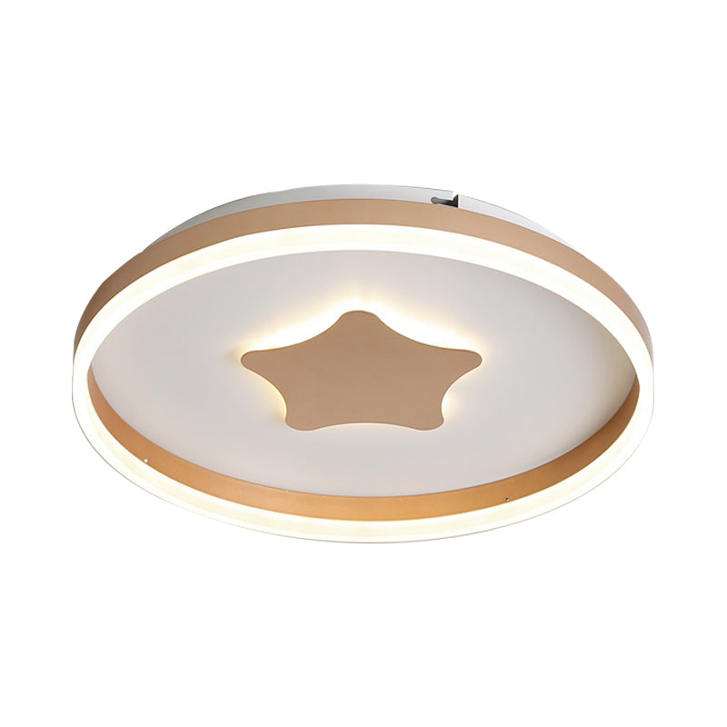 Plafonnier LED minimaliste en acrylique en forme d'étoile, blanc, pour chambre à coucher - 16"/19,5" de diamètre