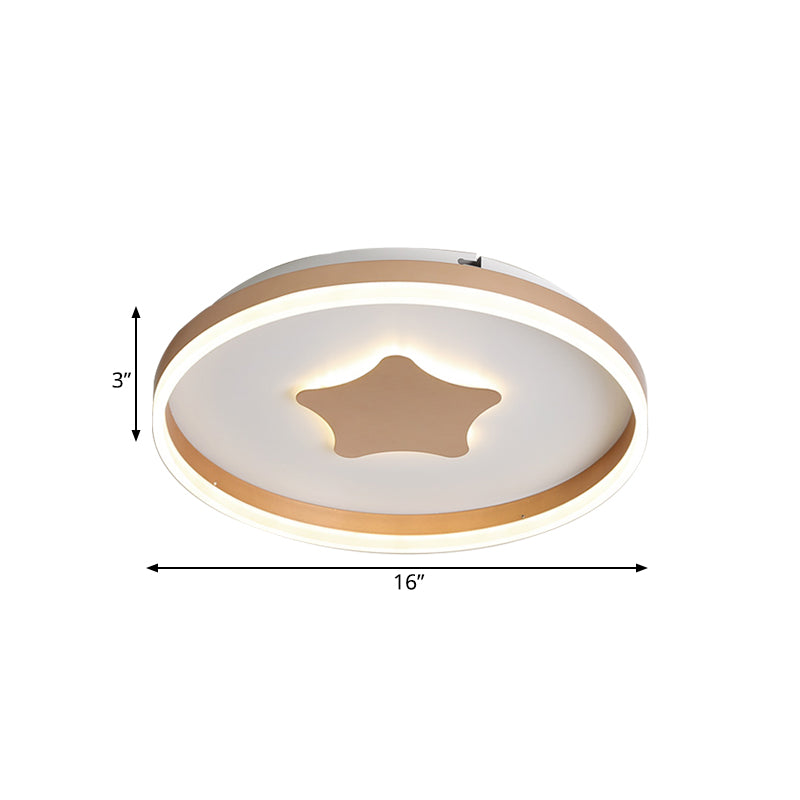 Plafonnier LED minimaliste en acrylique en forme d'étoile, blanc, pour chambre à coucher - 16"/19,5" de diamètre