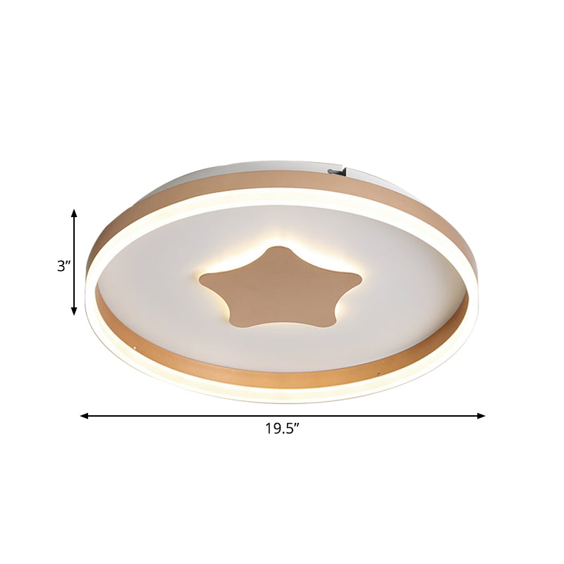 Plafonnier LED minimaliste en acrylique en forme d'étoile, blanc, pour chambre à coucher - 16"/19,5" de diamètre
