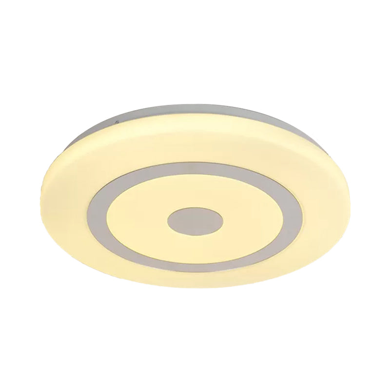 15"/19" Contemporary Acrylic LED Round Flush Mount Fixture for Bedroom Lighting in Black and White