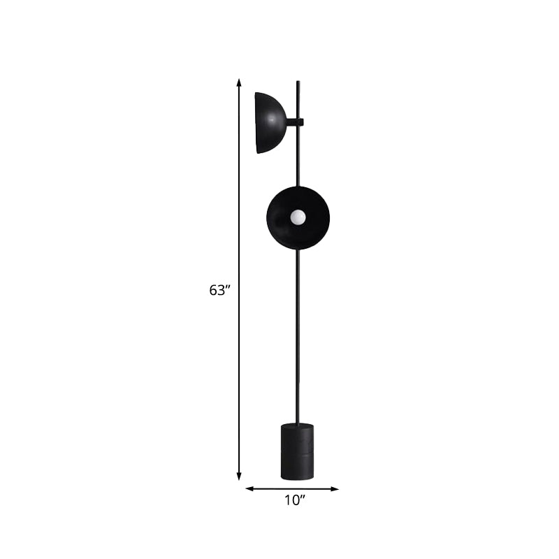Modern Metal Trumpet Floor Lamp With 2 Heads - Black
