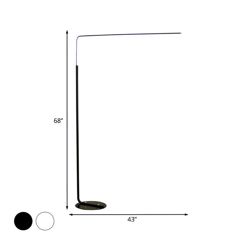 Triangle-Shaped Metallic Led Floor Lamp For Bedroom - Nordic Black/White Reading Light