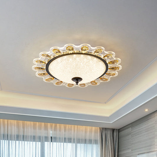 Contemporary Yellow Crystal Flushmount LED Ceiling Light for Drawing Room - 16"/23.5" Wide