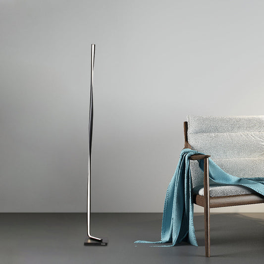 Modern Led Acrylic Floor Lamp For Study Room - Column Stand Up Lighting In Black/White/Gold With