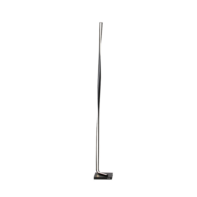 Modern Led Acrylic Floor Lamp For Study Room - Column Stand Up Lighting In Black/White/Gold With