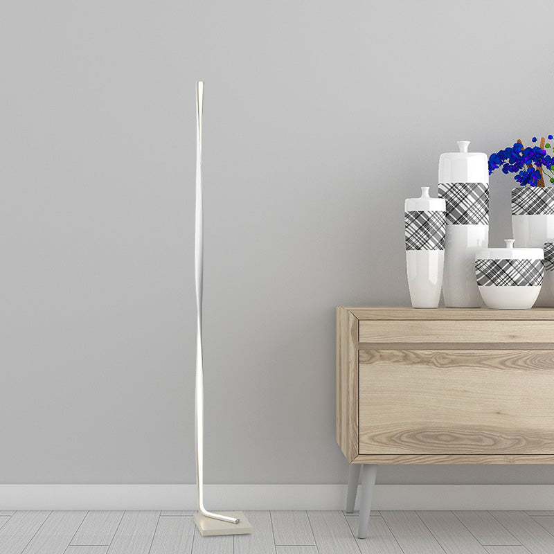 Modern Led Acrylic Floor Lamp For Study Room - Column Stand Up Lighting In Black/White/Gold With