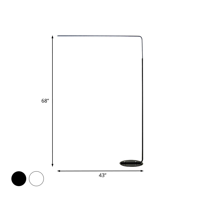 Contemporary Led Standing Floor Lamp For Living Room - Black/White Acrylic Adjustable Angle Reading