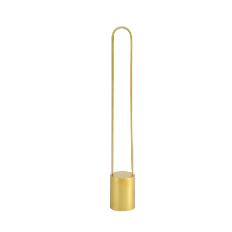 Nordic Ellipsed Floor Reading Lamp - Acrylic Led Gold Warm/White Light 39/55 H