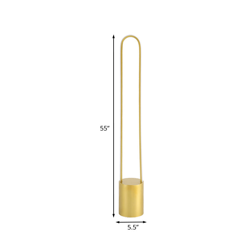 Nordic Ellipsed Floor Reading Lamp - Acrylic Led Gold Warm/White Light 39/55 H