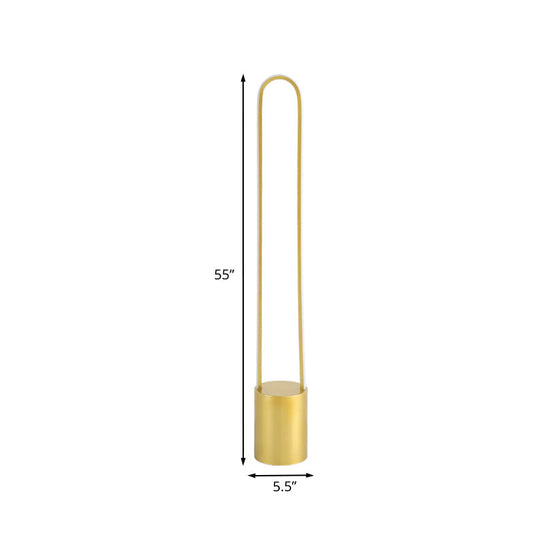 Nordic Ellipsed Floor Reading Lamp - Acrylic Led Gold Warm/White Light 39/55 H