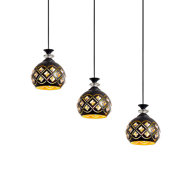 Modern Black Pendant Light With 3-Light Metal Multi Ceiling Lamp - Ideal For Dining Table