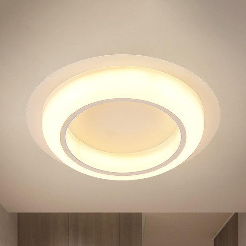 Nordic LED Circle Ceiling Light in Acrylic - Sleek Flush Mount for Bedroom
