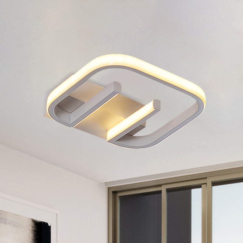 Geometric LED Ceiling Light in Nordic White/Black/Gold with Metallic Finish - Perfect for Hallways and Warm Ambiance
