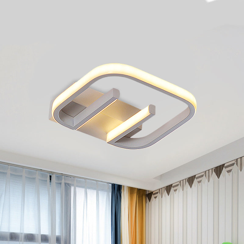 Geometric LED Ceiling Light in Nordic White/Black/Gold with Metallic Finish - Perfect for Hallways and Warm Ambiance