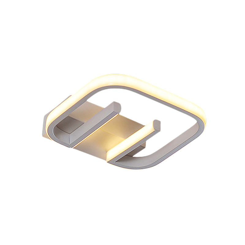 Geometric LED Ceiling Light in Nordic White/Black/Gold with Metallic Finish - Perfect for Hallways and Warm Ambiance