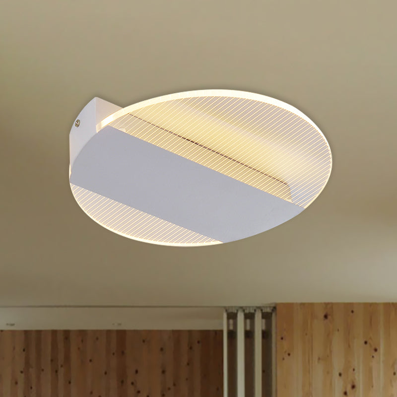 Minimal Geometric Flushmount LED Ceiling Light in Black/White/Gold - White/Warm Lighting