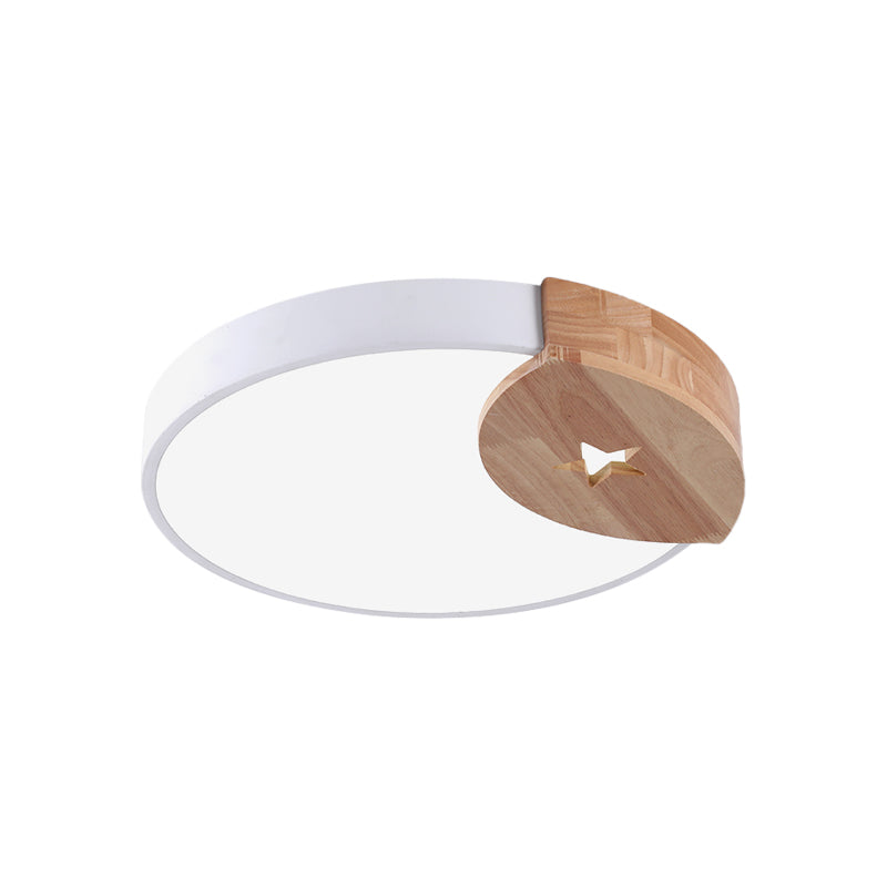 9"/12" Circle White LED Flush Light with Acrylic Ceiling Mount - Modern, White/Warm Light