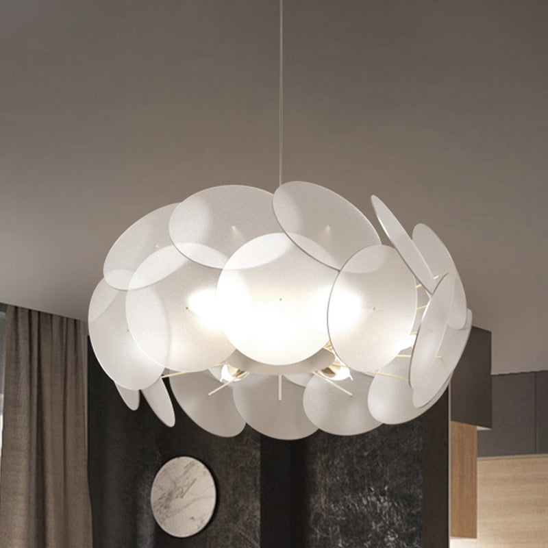 Contemporary LED Acrylic Hanging Light Kit - Cloud-Like White Ceiling Pendant for Bedroom