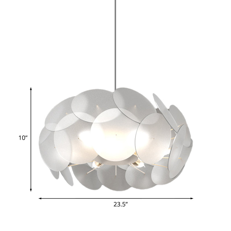 Contemporary LED Acrylic Hanging Light Kit - Cloud-Like White Ceiling Pendant for Bedroom