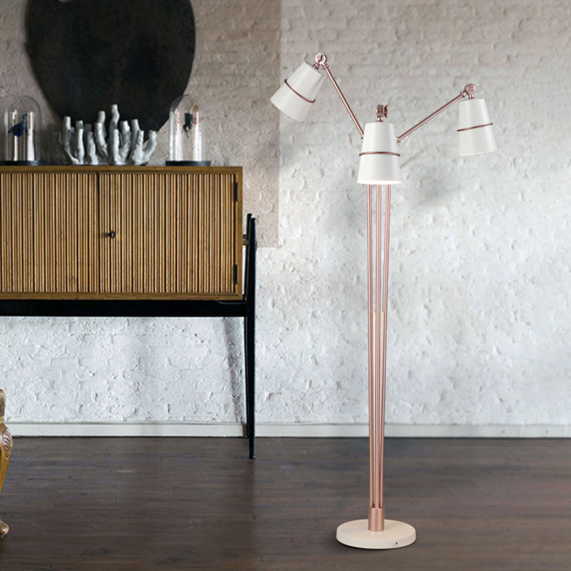 Modern Metal Tree Floor Lamp With 3 Heads For Living Room Reading White/Black White