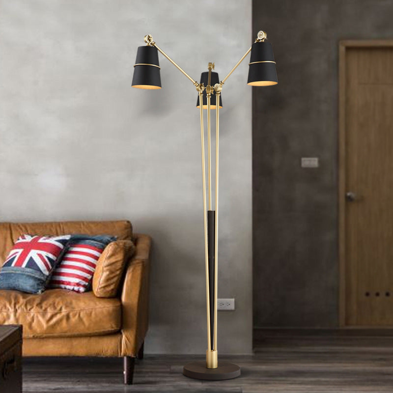 Modern Metal Tree Floor Lamp With 3 Heads For Living Room Reading White/Black