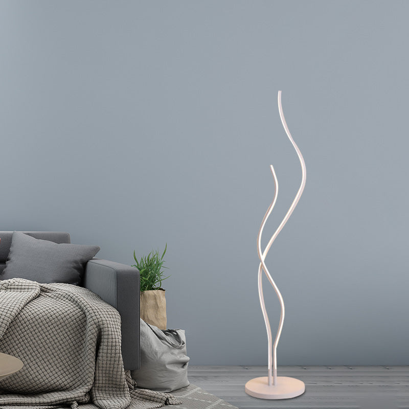 Contemporary Acrylic Led Stand Up Lamp - Black/White