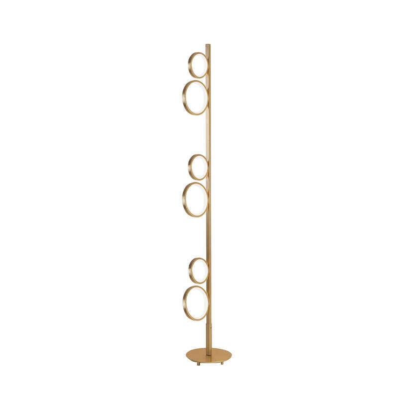 Nordic Acrylic Led Floor Lamp - Sphere Shape Stand Up Light Black/White/Gold Warm/White Lighting