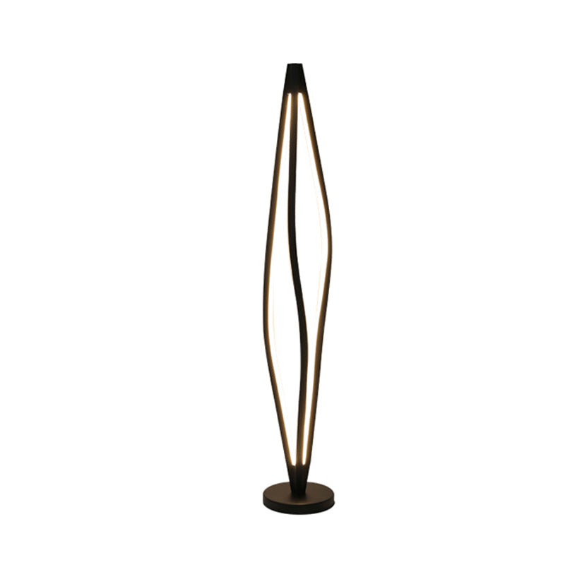 Geometric Led Floor Reading Light In Black/White - Nordic Design