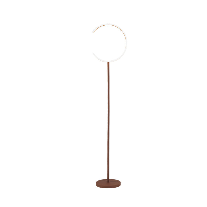 Modern C-Like Led Stand Up Lamp: Sleek Acrylic Design For Bedside Reading Coffee Tone Light With