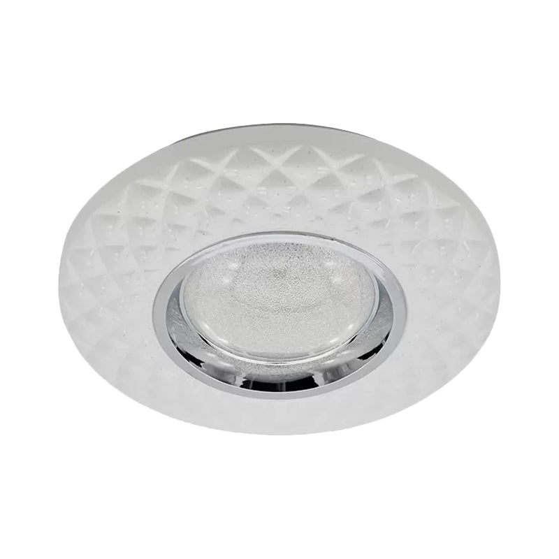 Contemporary LED Flushmount Lamp - White Ring Acrylic Ceiling Light with Warm/Natural Glow