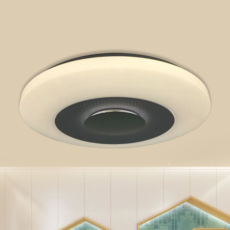 Luminaire encastré à LED moderne pour chambre à coucher avec abat-jour en acrylique dirigeable dans une lumière chaude/naturelle - Plafonnier blanc