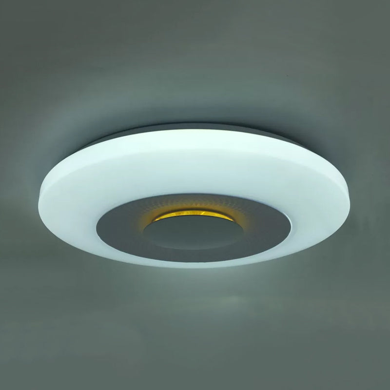 Modern Led Bedroom Flush Mount Fixture With Airship Acrylic Shade In Warm/Natural Light - White